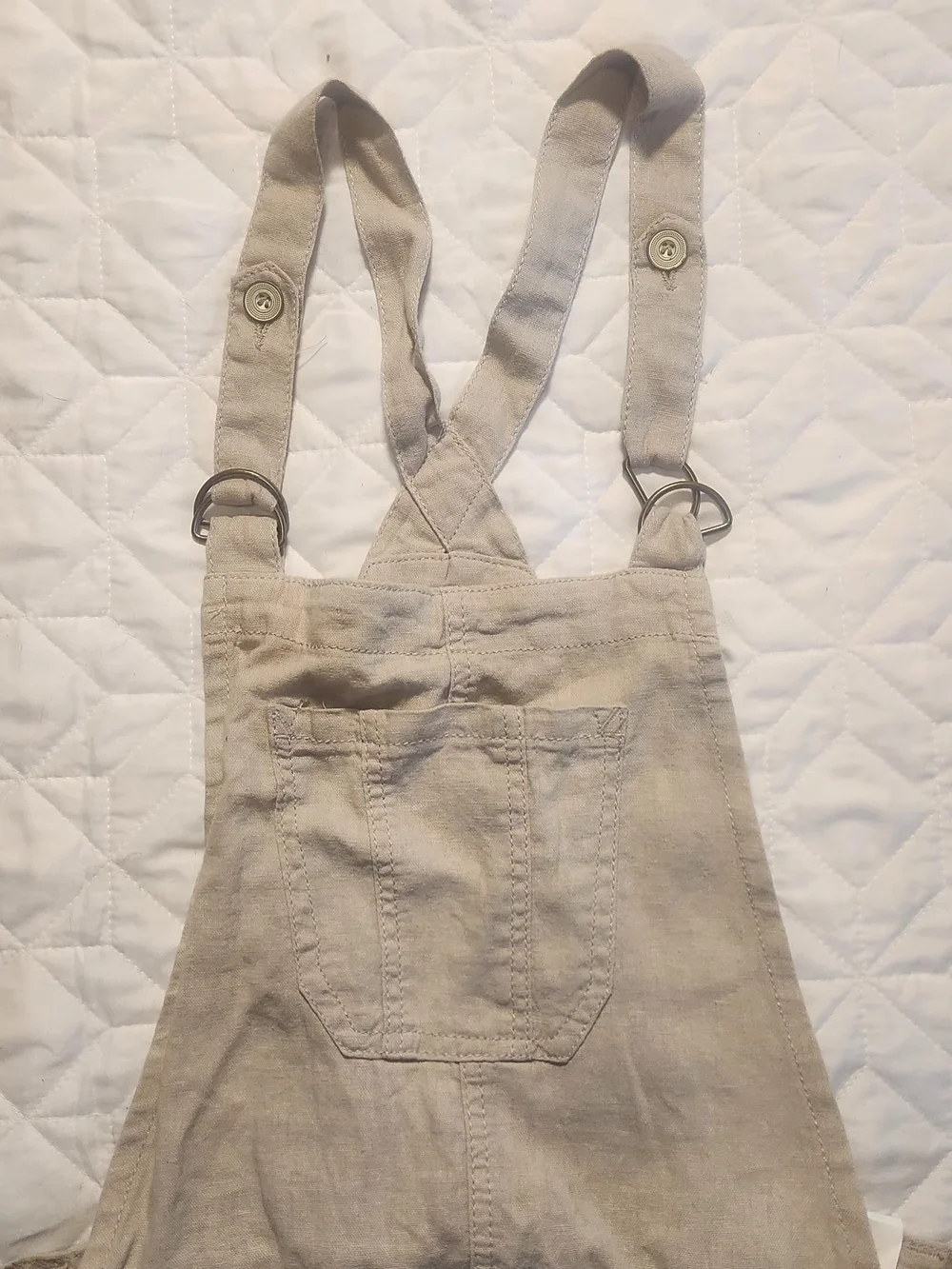 Wallflower Beige Cotton Short Overalls